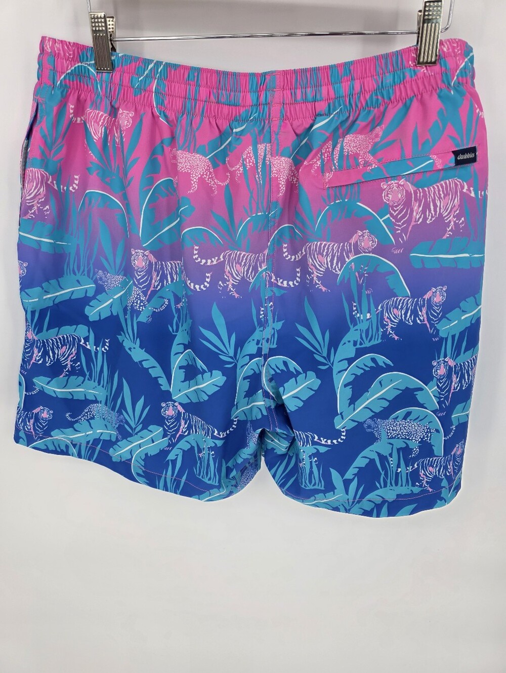 Chubbies Swim Trunks XXL 5.5" Inseam Tiger Jungle Print Pink Blue - Picture 4 of 9